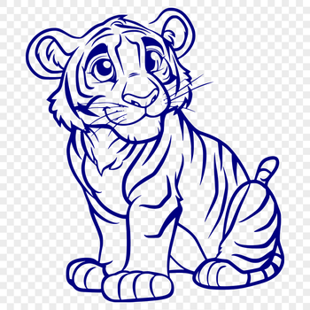 Free Cute Tiger Vector Illustration