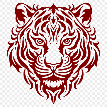 A detailed illustration of a tiger's head, suitable for clip art or vector design projects.