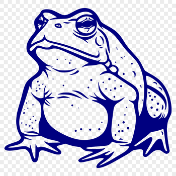 A detailed illustration of a full-bodied toad in various digital formats.