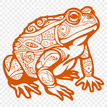 A colorful illustration of a toad with intricate details, suitable for vector art designs.