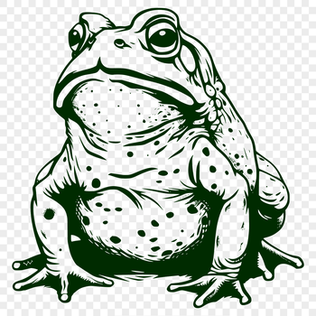 A simple illustration of a toad in full body view.