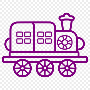 A simple line drawing of a train, suitable for vector design projects.