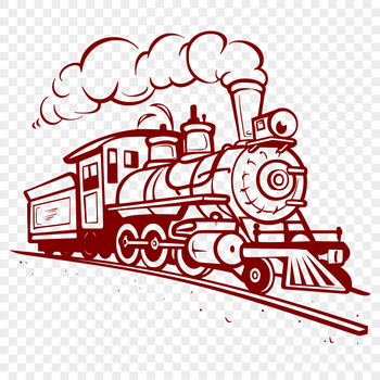 Train icon made from vector lines and shapes.