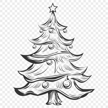 An SVG design element featuring a traditional winter holiday tree in a minimalist style.