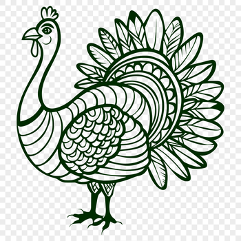 An SVG vector design of a domesticated bird commonly associated with the holiday season, Christmas or Xmas.