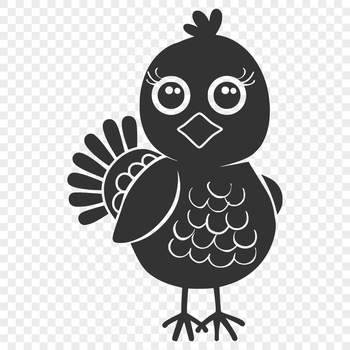 Vector art design featuring a detailed drawing of a turkey in its entirety.