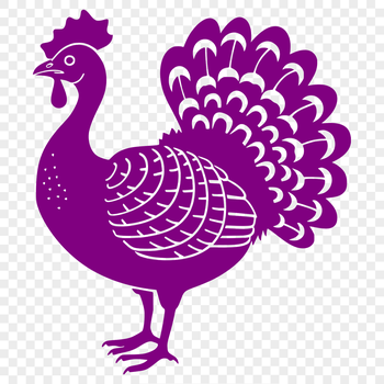 A detailed illustration of a full-body turkey, suitable for vector art projects.