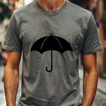 A simple illustration of an umbrella on a rainy day, created as vector art.