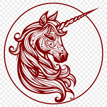 A mythical creature with an ornate head, inspired by fairy tales.