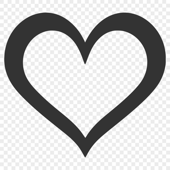 A simple line drawing illustration of a heart shape.