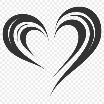 A geometric shape resembling a traditional symbol of love.
