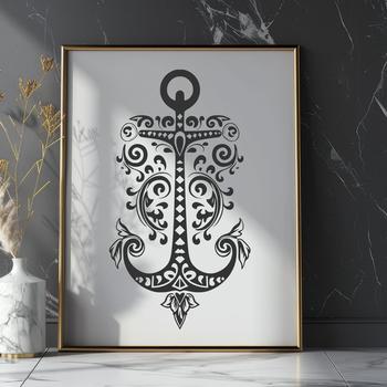 A set of ornate anchors with rope details and a nautical theme.