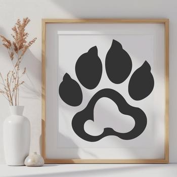 A stylized animal paw print illustration in vector format.