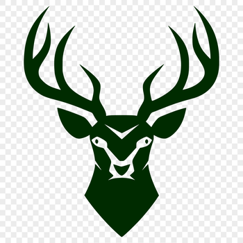 A detailed vector illustration of a deer's head, suitable for cutting machine stencils or laser cutter designs.
