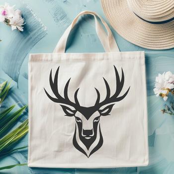 A stylized SVG design featuring the head of a deer with high-quality lines and details.