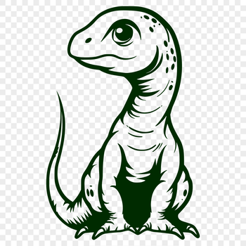 A prehistoric baby dinosaur depicted in full body, suitable for digital crafting and design projects.