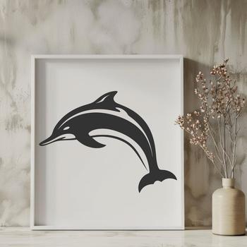 A detailed illustration of a dolphin in full body form, suitable for vector design and cutting machine applications.