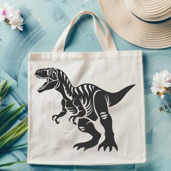 A vector graphic design featuring an iconic dinosaur silhouette suitable for various digital applications and commercial use.