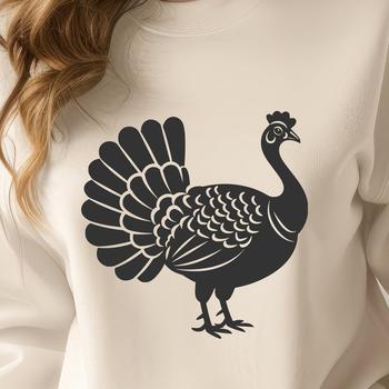 An isolated vector graphic representation of a domesticated bird commonly associated with Christmas celebrations.