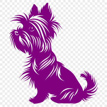 Free Sitting Yorkshire Terrier Digital Artwork