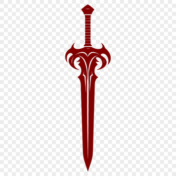 A detailed design of a medieval-style sword, suitable for vector art projects.