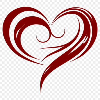A simple, scalable vector graphic heart shape, ideal for use in various designs and projects.