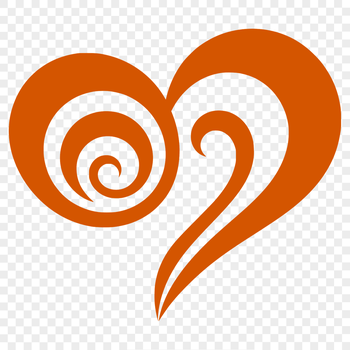 A simple, geometric shape resembling a traditional symbol of love and affection.