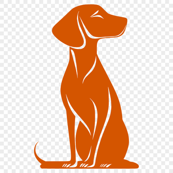 A detailed illustration of a sitting Weimaraner dog from the front, depicted in vector format.