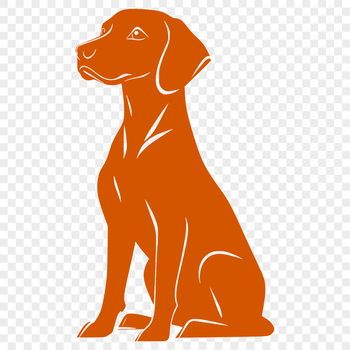 Close-up illustration of a sitting Weimaraner dog in vector format, suitable for various design applications.