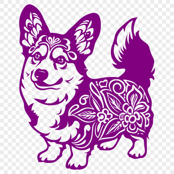 Ornate Standing Dog PNG