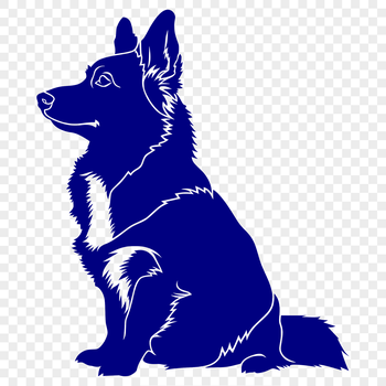 A full-body illustration of a sitting Welsh Corgi dog with vector design elements.