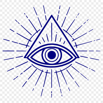 Illustrative witchcraft symbol featuring the Eye of Providence, inspired by gothic and horror themes.