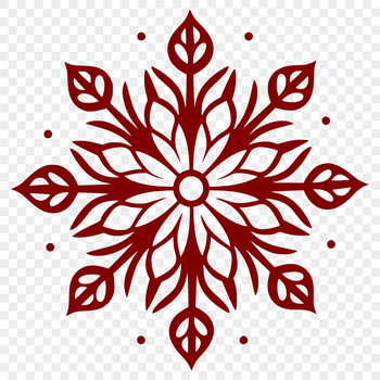 A delicate six-pointed snowflake illustration in a vector format.
