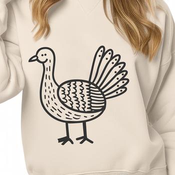 A detailed illustration of a turkey, suitable for vector graphics and cutting machine projects.