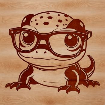 A vector illustration of a salamander wearing glasses, created in SVG format.