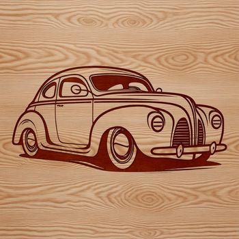 A simple line art illustration of a vehicle, suitable for digital design and cutting machine use.