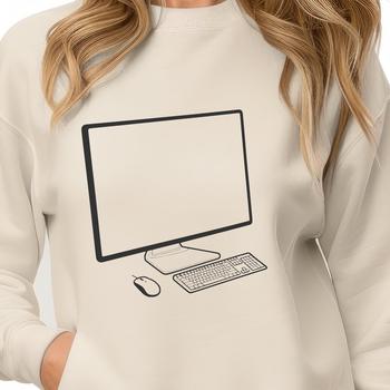 A diagram of a modern computer setup with a keyboard connected to a desktop PC.
