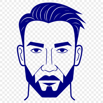 A 2D illustration of a male figure in a neutral pose.