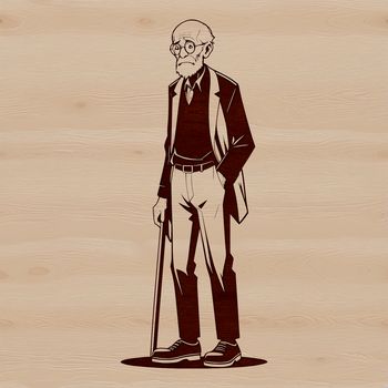 A simple male figure designed as vector art for use in digital design.