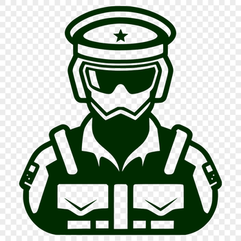 A man in military attire, suitable for use as vector art.