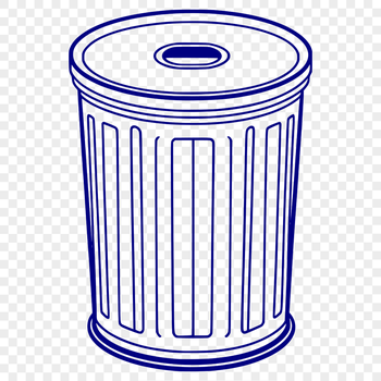 A vector illustration of a standard trash can with a lid, suitable for use in graphic design projects.