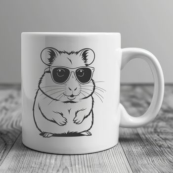 A cartoon hamster wearing sunglasses, depicted in a vector format.
