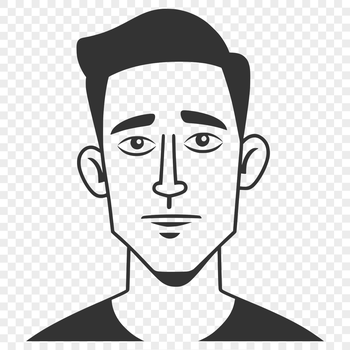 A stylized illustration of a male figure in simple vector design.