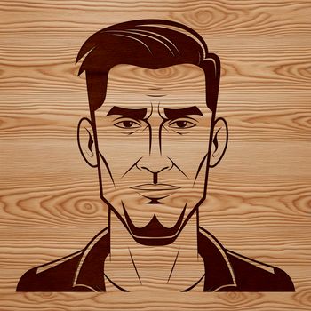 A vector graphic representation of a man suitable for use in design projects.