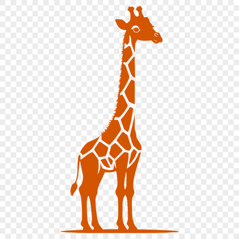 A digital illustration of a giraffe with long neck and legs, suitable for vector design projects.