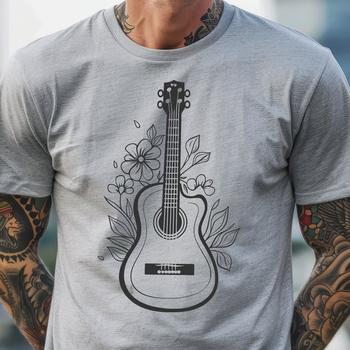 Floral Guitar In PDF & PNG