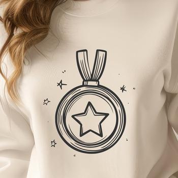 A digital representation of a medal in vector format.