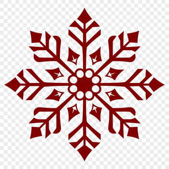 A delicate white snowflake with intricate details, ideal for winter and Christmas designs.