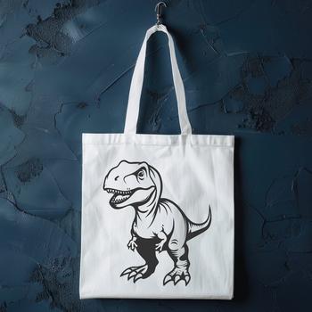 A detailed illustration of a Tyrannosaurus Rex in full body, showcasing its prehistoric features.