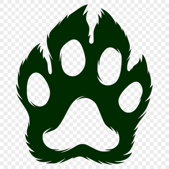 A simple outline illustration of a dog's paw print in vector format.